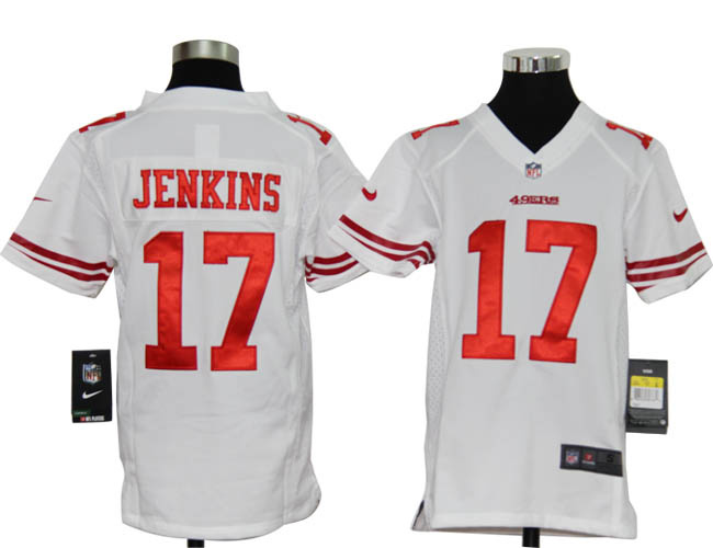Nike white youths Game Jersey San Francisco 49ers 17 A.J. Jenkins